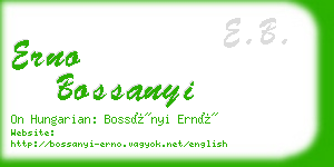 erno bossanyi business card